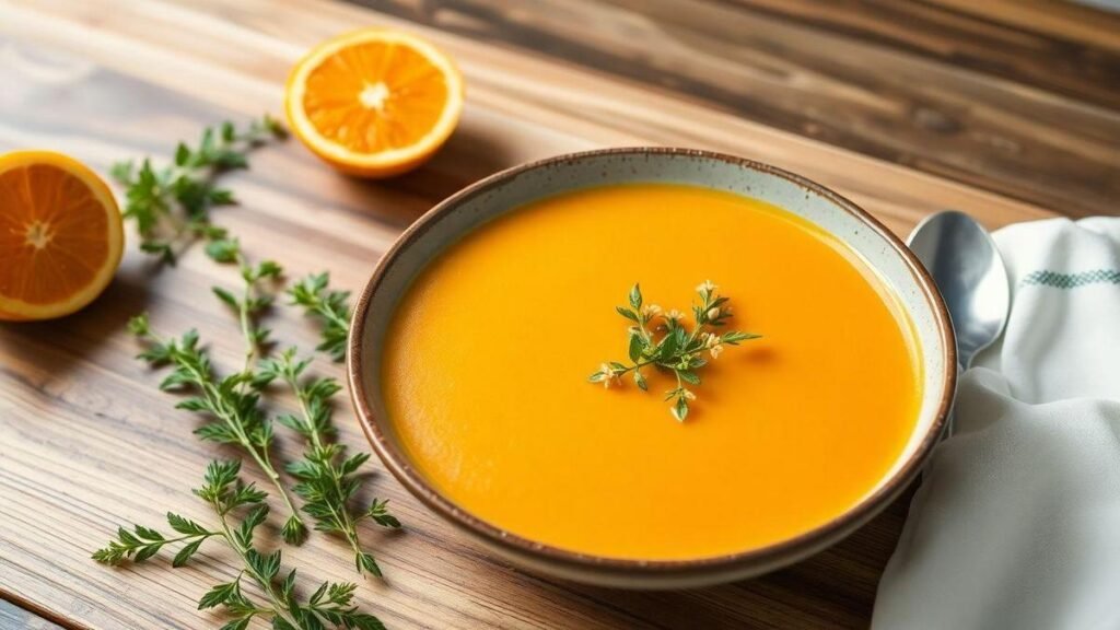 sopa-de-abobora-com-gengibre-cremosa-e-reconfortante-feita-sem-fogao-em-apenas--minutos